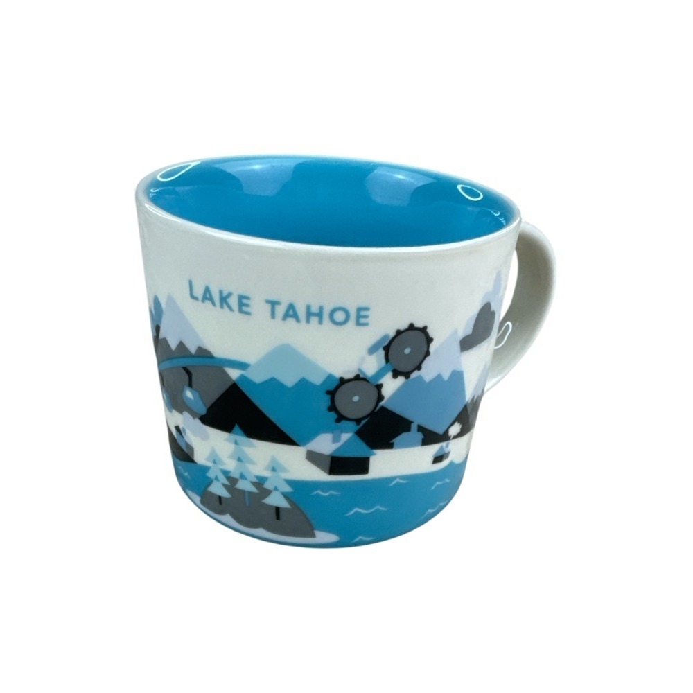 Starbucks Lake Tahoe You Are Here Collection Mug 14oz White Blue Discontinued